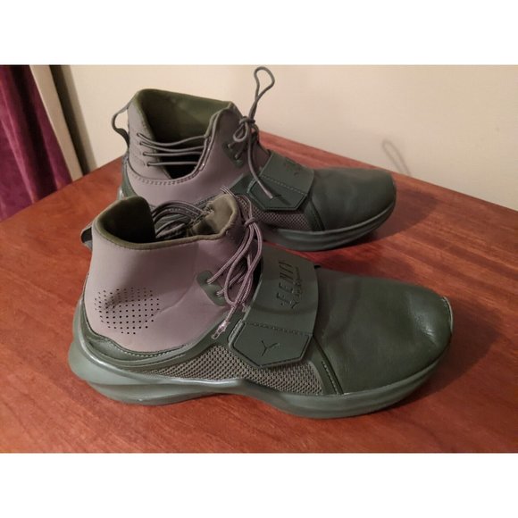 Puma Women's Size 8 Fenty by Rihanna Cypress Green High Top Sneakers Trainer EUC - Picture 1 of 16